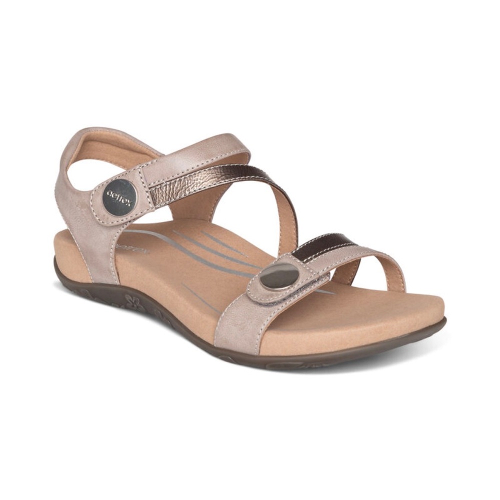 Jess Adjustable Quarter Strap Sandal - Smoke - 10